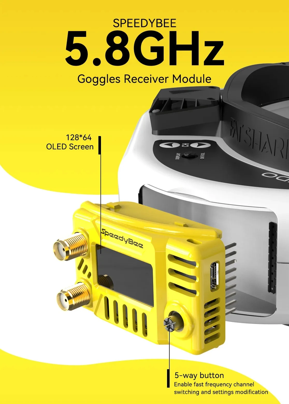 SpeedyBee FPV-brilmodule 5,8GH - Drone Racing Gate recensie en prijs
