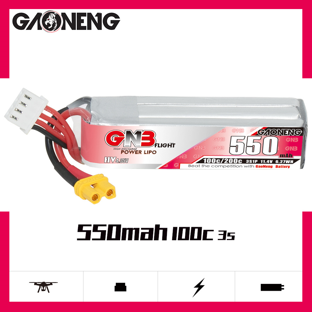 GNB HV 11.4V 550mAh 100C/200C  - Drone Racing Battery recensie en prijs