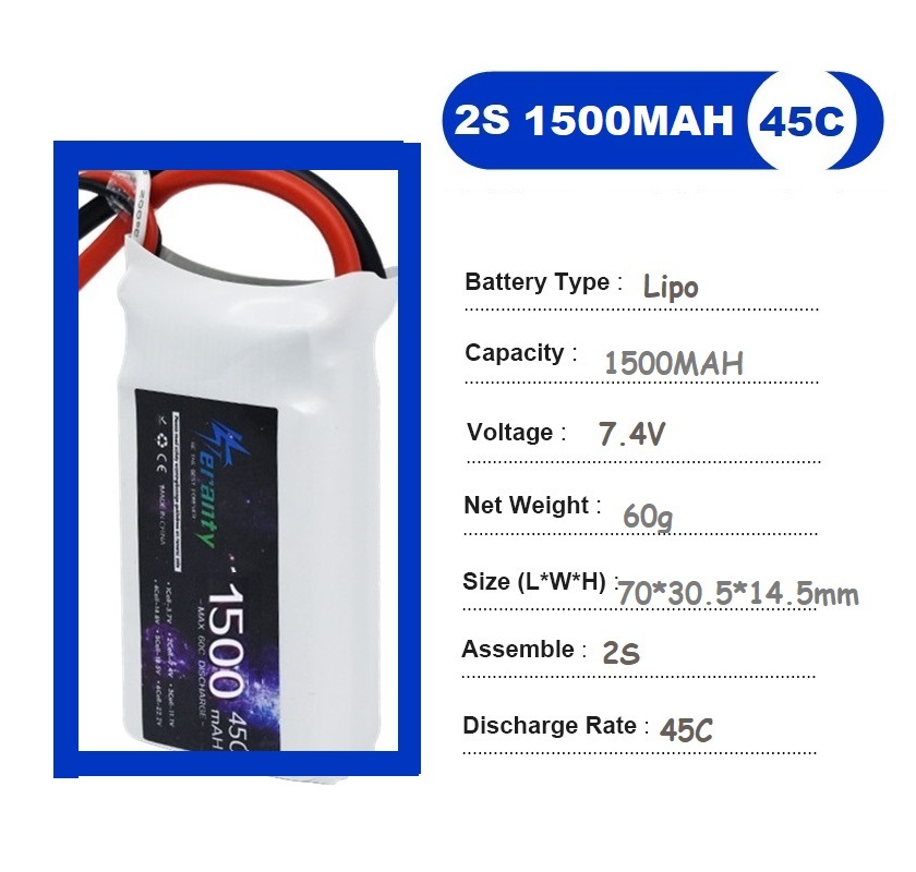 2 STKS 7.4 V Lipo 2 S Batterij - Drone Racing Battery recensie en prijs