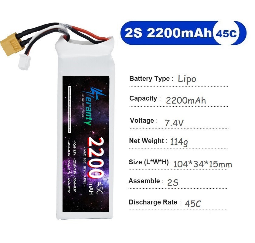 2 STKS 7.4 V Lipo 2 S Batterij - Drone Racing Battery recensie en prijs