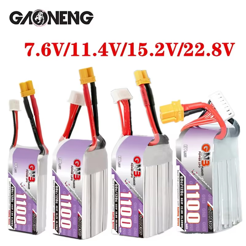 GNB 1100mAh 2S 3S 4S 6S 60C/12 - Drone Racing Battery recensie en prijs