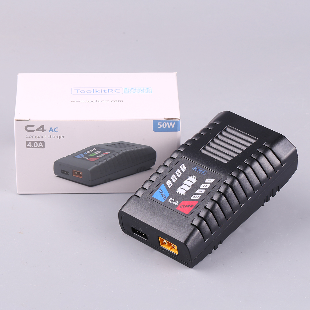 ToolkitRC C4 50W 5A AC-oplader - Drone Racing Charger recensie en prijs