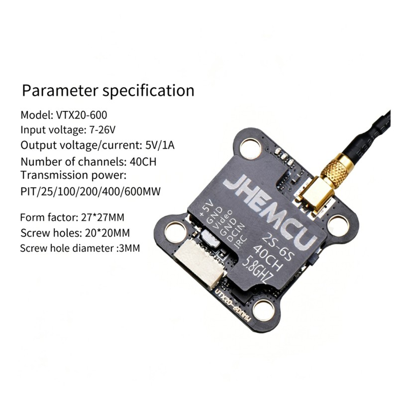 【TODAY-BUY】~@ JHEMCU VTX20-600 - Drone Racing Charger recensie en prijs